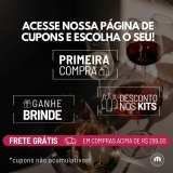 Gosta de vinhos? Ganhe 25% de desconto nos kits de vinhos.