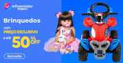 Brinquedos com até 50% OFF em meu espaço Influenciador Magalu